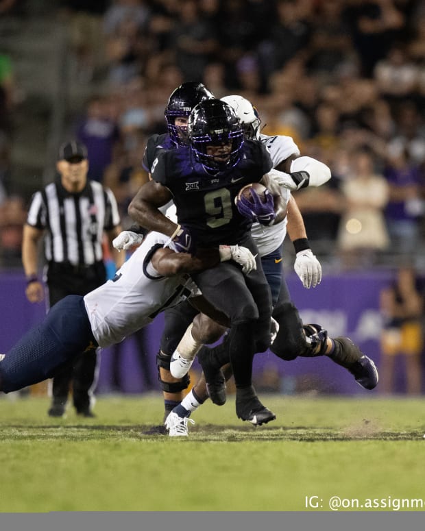 TCU running back Emani Bailey during the TCU vs. West Virginia game in 2023.